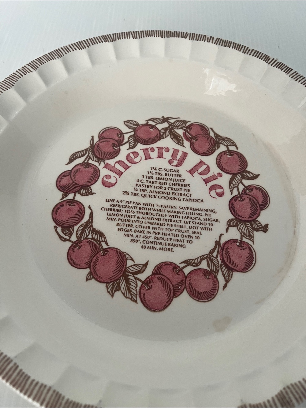 Vintage Cherry Pie Plate - Picture 2 of 4